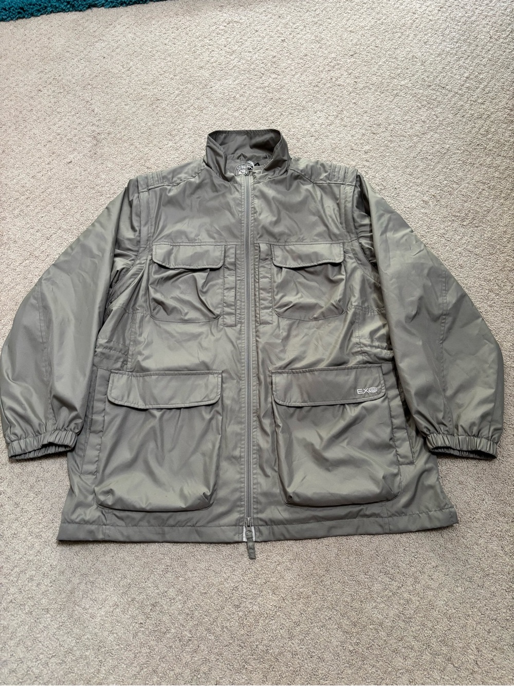 ExOfficio Adventure Travel Jacket Men’s XXL Olive Green Packable Nylon